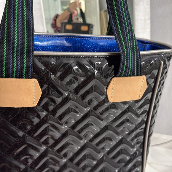 Consuela Black Quilted Tote with Tan Accents - Picture 13 of 15